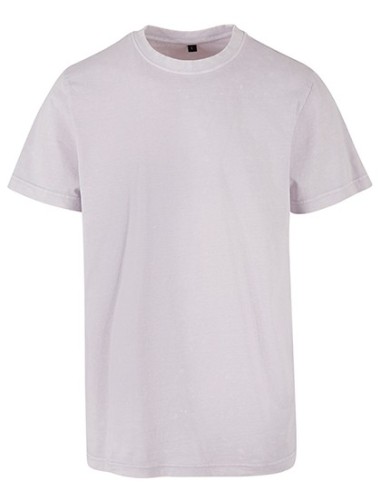 B-BY190-Acid Washed Round Neck Tee